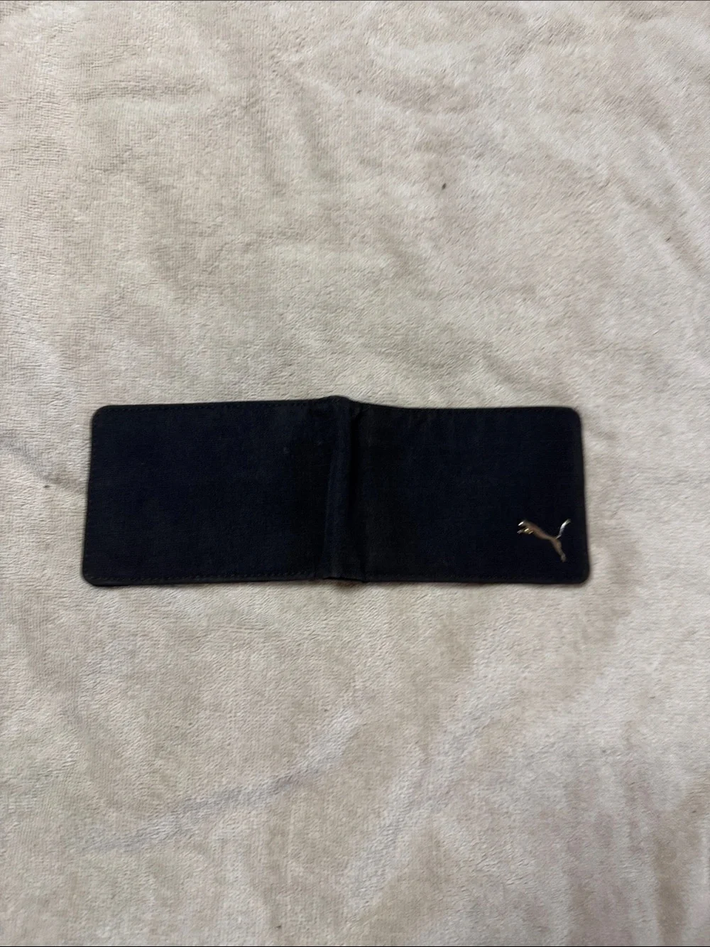 Puma Black Slim Card Holder with Gold Puma Logo